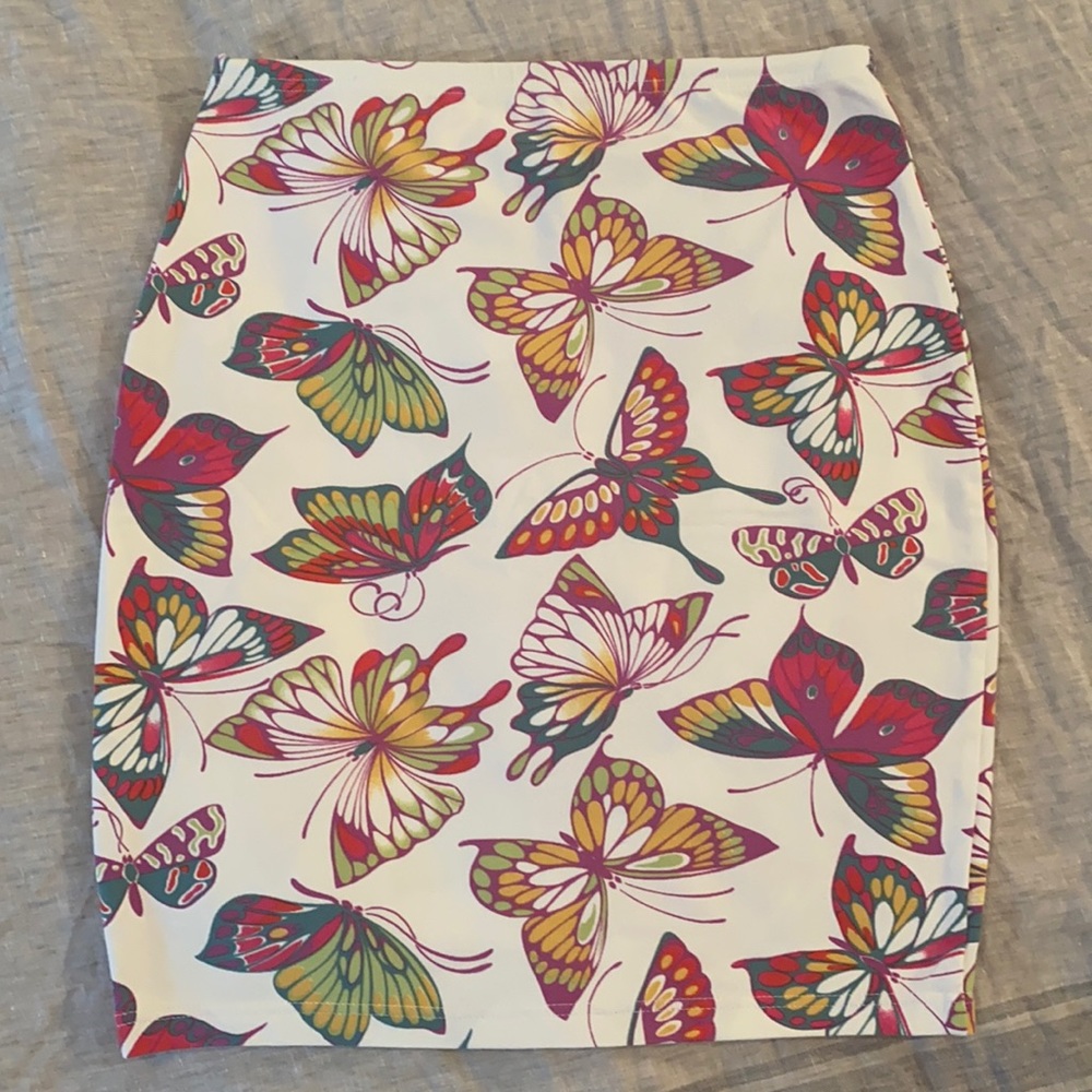 Emanuel Canovas Mini Skirt White Butterflies